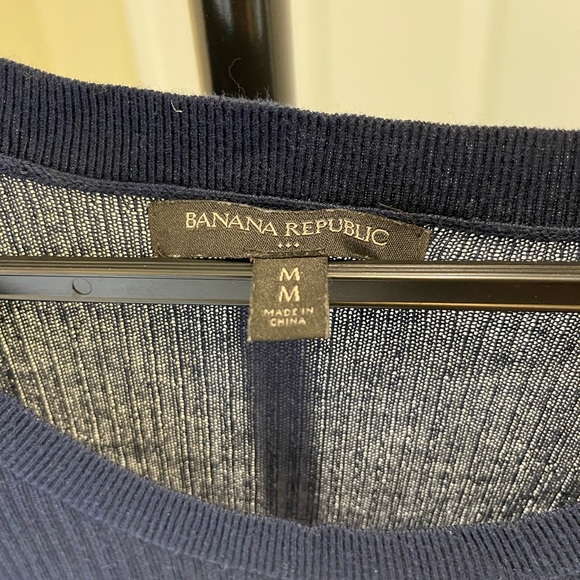 Summer navy knit short sleeve with ruffles. - Picture 4 of 5